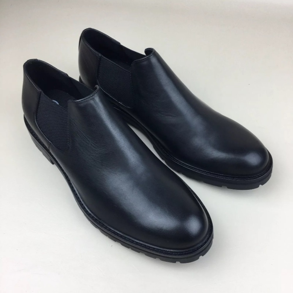 Calvin Klein Udell Luxury Black Leather Boots NIB